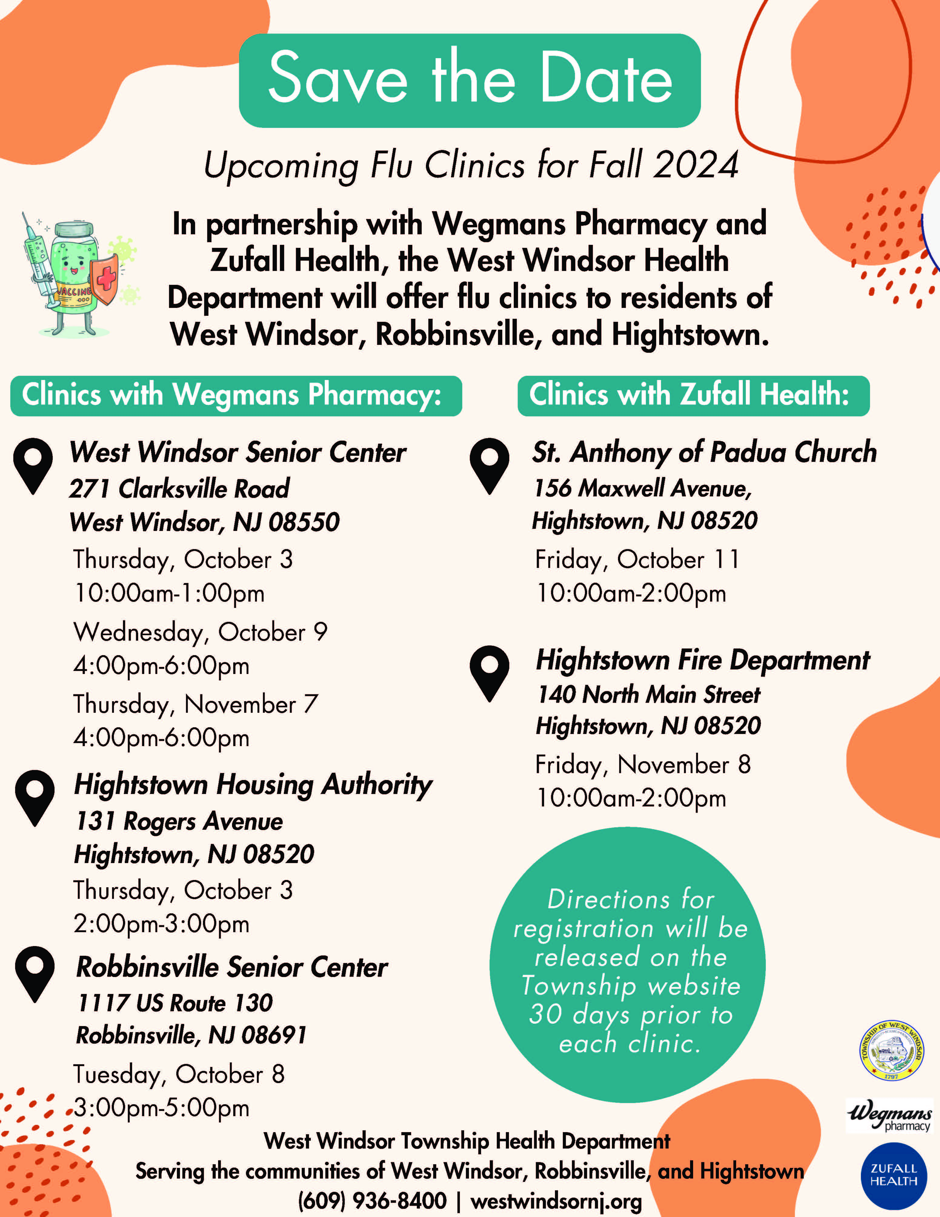 Upcoming Flu Clinics Save the date